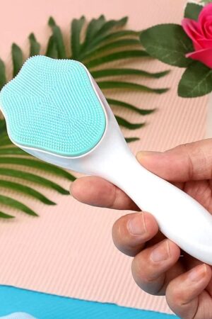 Silicone Face Scrubber Exfoliating Brush, Manual Handheld Facial Cleansing Brush (1 Pc)