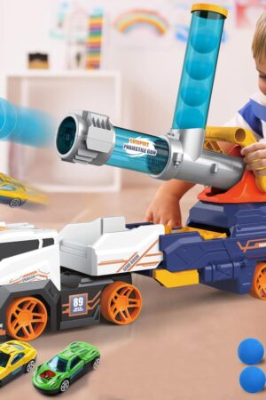 Large Truck Toys Include 2 Racing Cars+4 Ball, with Light & Sounds (Battery Not Included)