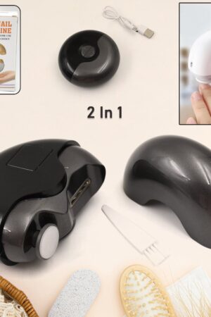 2-in-1 Electric Nail Clippers Nail File with Light (1 Pc)