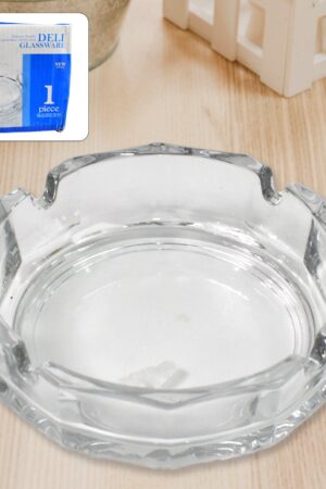 Transparent Ashtray Cigarettes Holder Home Office and Bar Tone Hotel Restaurant Indoor (1 pc)