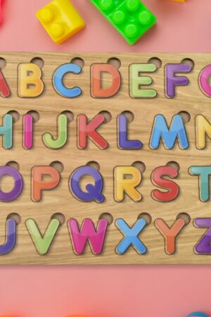 Wooden Puzzle Board ABC Letters Shapes Educational Learning Toys (1 Set)