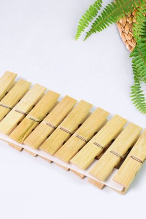 Heavy Duty Bamboo Wooden Cloth Clips / Pegs (10 Pcs Set)