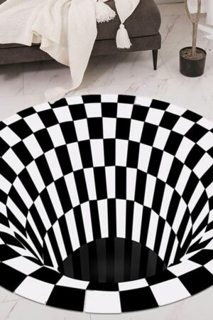3D Space Round Carpet, Floor Mat Non-Woven Doormat (1 Pc / 78 Cm)