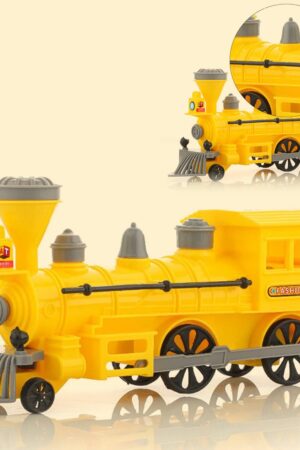 Pull and Go Train with Light Plastic String Pull Back Train (1 Pc / Mix Color)