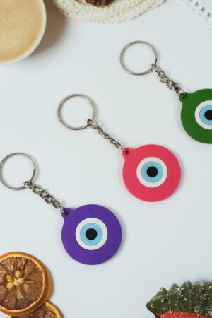 Evil Eye Rubber / Silicone Keychain (1 Pc / Mix Color)