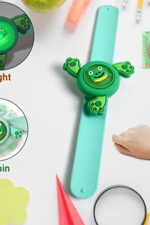 LED Light & Spinning Slap Kids Cartoon Bracelet Wrist Band (1 Pc / Mix Design)