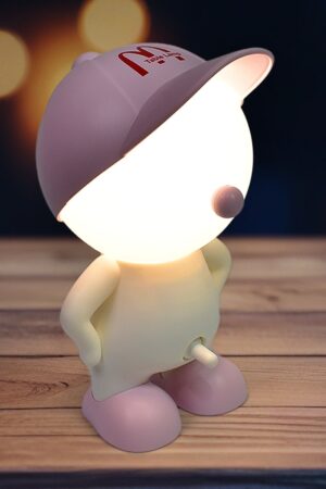 Cute Lovely Cartoon Design LED Desk Night Light With Plastic Head Cap (1 Pc)