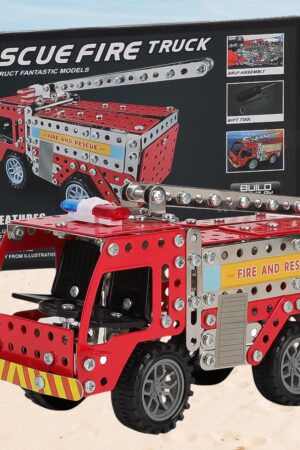 Metal DIY Fire Truck Building Blocks for Kids (Fire Truck / 292pcs of truck tool / 1 Set)