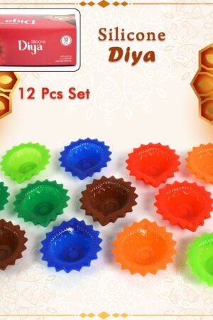 Silicone Diya for Diwali Attractive Design Colourful Diya Combo (12 Pcs Set)