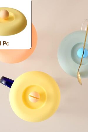 Cup / Mug Lid Dust Proof Silicone Rubber Airtight Seal (Cup & Spoon Not Included Only Lid/ 1 Pc)