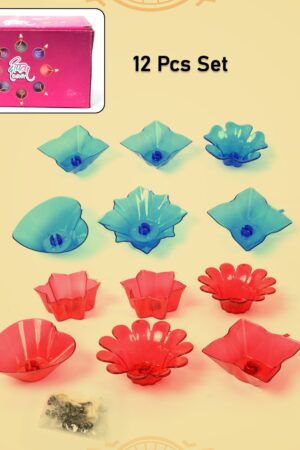 Reflection Diya Combo Plastic Candle Cup with Multi Shape (12 Pcs Set)
