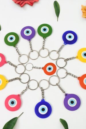 Evil Eye Rubber / Silicone Keychain (12 Pcs Set / Mix Color)