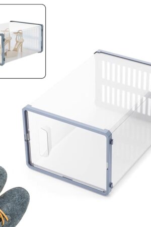 Plastic Stackable Shoe Storage Box (1 Pc)