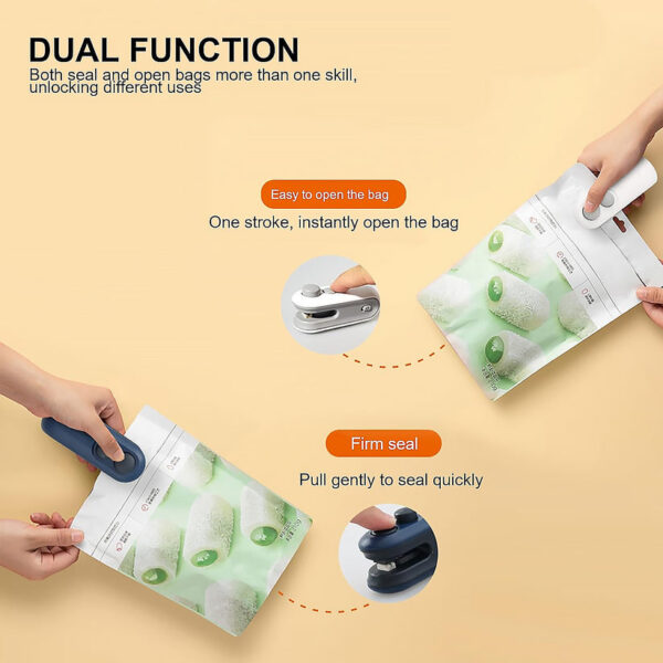 Mini Bag Sealer – 2-in-1 USB Rechargeable Food Bag Sealer & Cutter for Fresh Storage - Image 4
