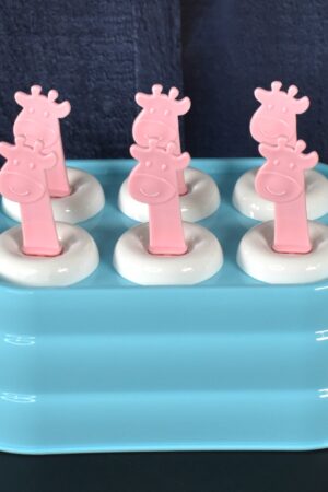 6 Cavity Popsicle Molds Plastic Giraffe shape Ice Moulds (1 Pc)