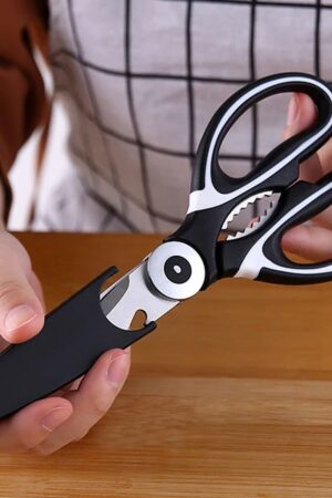 3 in1 Multi-Function Kitchen Household for Vegetables, Fruit, Cheese & Meat Slices with Bottle Opener Stainless Steel Sea Food Scissor (1 Pc )