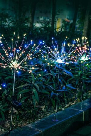 Colorful Multi Led Outdoor Solar Garden Lights (2 Pcs Set)