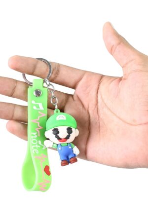 Cute Cartoon Silicone 3D Key Chain with Metal Hook & Strap (Pack of 1)