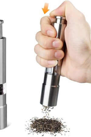 Stainless Steel Thumb Presser Salt and Pepper Grinder (1 Pc)