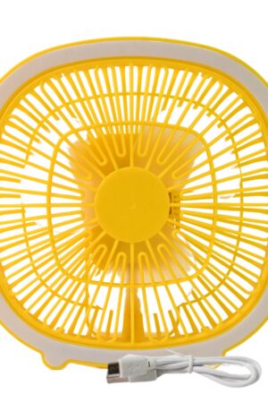 USB PORTABLE MINI DESK FAN WITH LIGHT (1 PC)