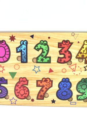 Wooden Number Puzzle Learning Educational Board (1 Set / 28×20 Cm)