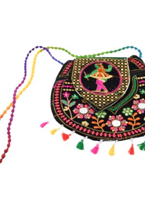 9 inch Handcrafted Cotton Embroidered Shoulder Bag for Girls & women (1 Pc)