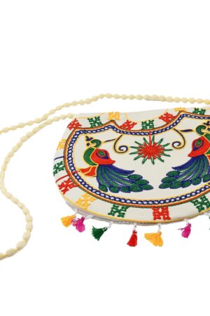 11 inch Handcrafted Cotton Embroidered Shoulder Bag for Girls & women (1 Pc)