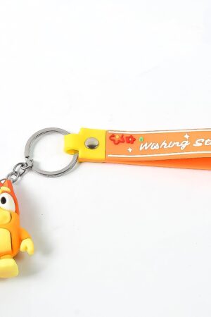 Cute Cartoon Silicone 3D Key Chain with Metal Hook & Strap (Pack of 1)