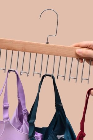 Space Saving 8 Hooks Wooden Hangers (1 Pc)