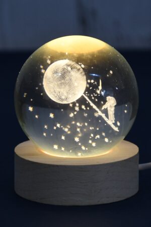 3D Crystal Ball lamps With Base  (1 Pc)