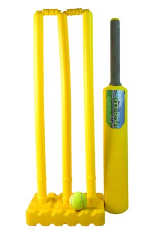 Big Cricket Kit, Cricket Set with 1 Cricket Bat, 1 Rubber Ball, Bails, 3 Stumps with Stand Base