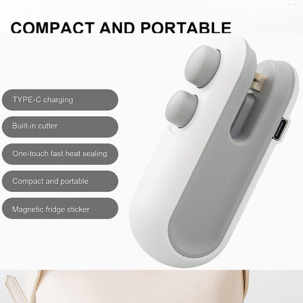 Mini Bag Sealer – 2-in-1 USB Rechargeable Food Bag Sealer & Cutter for Fresh Storage - Image 7