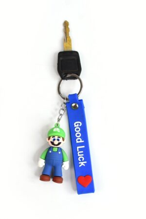 Cute Cartoon Silicone 3D Key Chain with Metal Hook & Strap (Pack of 1)