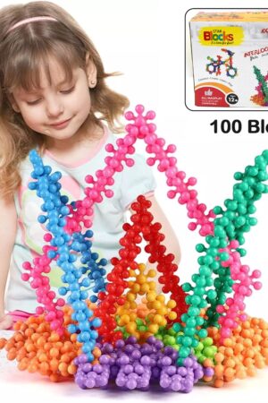 Star Shaped, Star Block Interlocking Blocks Colorful Star Building Blocks (100 Pcs Set)