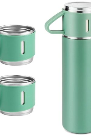 Vacuum Insulated Flask Set with 3 Cups (1 Pc / 500ml)