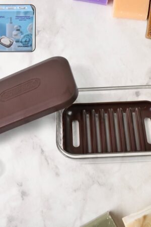 Bathroom & Travel Plastic Soap Box with Lid (1 Pc)