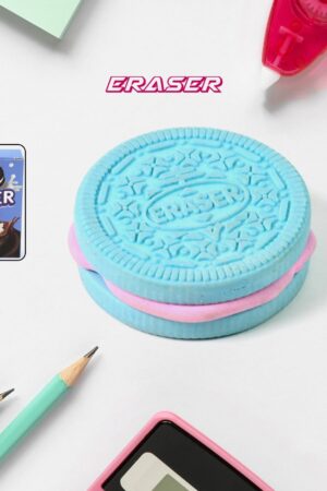 Biscuit Shape Eraser Unique Designs & Patterns (1 Pc)
