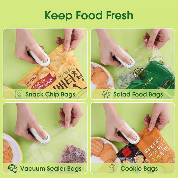 Mini Bag Sealer – 2-in-1 USB Rechargeable Food Bag Sealer & Cutter for Fresh Storage - Image 3