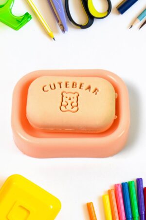 Cute Soap Shaped Erasers With Plastic Case (1 Pc / With Case)