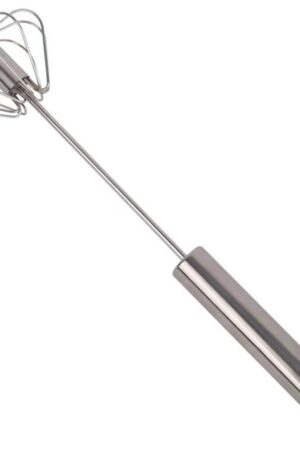 Big Stainless Steel Egg Whisk, Hand Push Rotary Whisk Blender (1 Pc / 35 Cm)