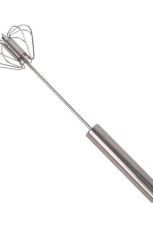Medium Stainless Steel Egg Whisk, Hand Push Rotary Whisk Blender (1 Pc / 30 Cm)