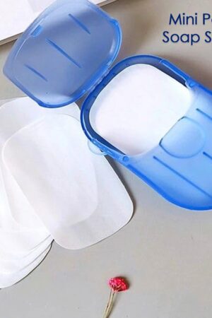 Travel Paper Soap Sheet with Mini Box (20 Sheets in a Pack Approx / Mix Color)