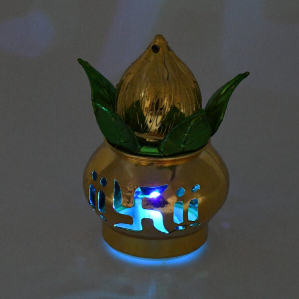 Gold Plated Eco Friendly LED Kalash  for Pooja Mandir (1 pc / Multicolor LED) - Image 4