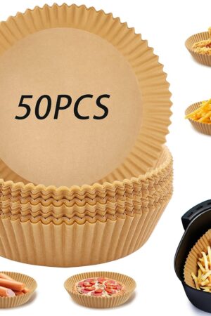 Round Air Fryer Disposable Paper Liner  (50 Pcs Set / 160mmx45mm)