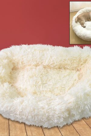 Plush Luxurious Deluxe Soft Dog Bed Washable Sofa Round Cushion (Large / 1 Pc)