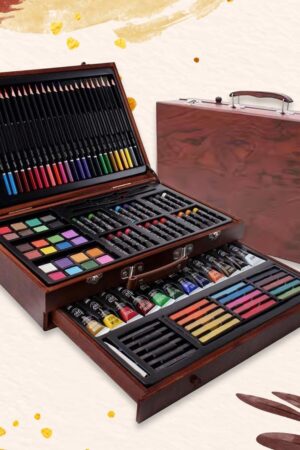 Artist Drawing & Painting Color Set ith Wooden Case (112 Pcs Approx)