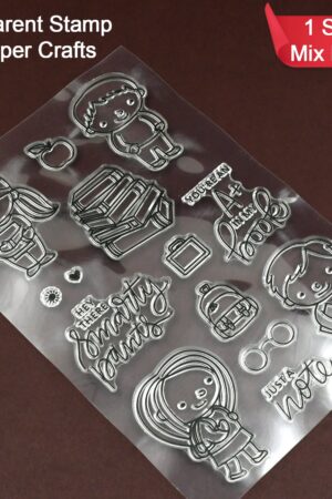 Reusable Transparent Rubber Stamp for Paper Crafts (Mix Design / 1 Sheet)
