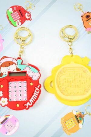 Mini Digital calculator Keychain (1 pc / Mix Design)