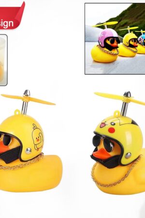 Beautiful Duck Car Ornaments Duck Bicycle Bell with Propeller Helmet (1 Pc / Mix Design)