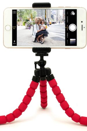 Portable Mini Octopus Tripod Stand with Phone Holder for Live Selfie, Mobile Phone Portable and Adjustable Stand